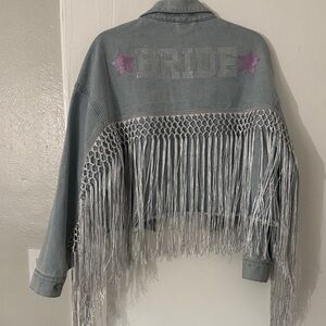 Peach Love California Light Blue Denim Bride Jacket